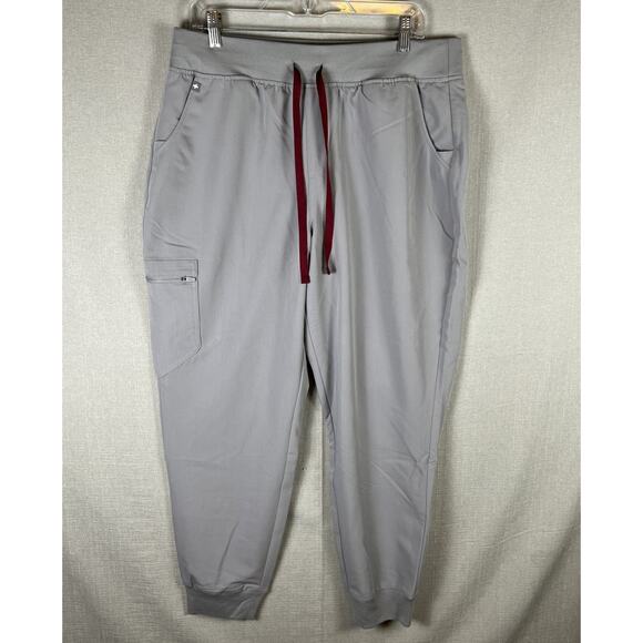 Figs Zamora Jogger Scrub Pants Womens XL High Waisted Light Gray W22SW2012 - Picture 1 of 9